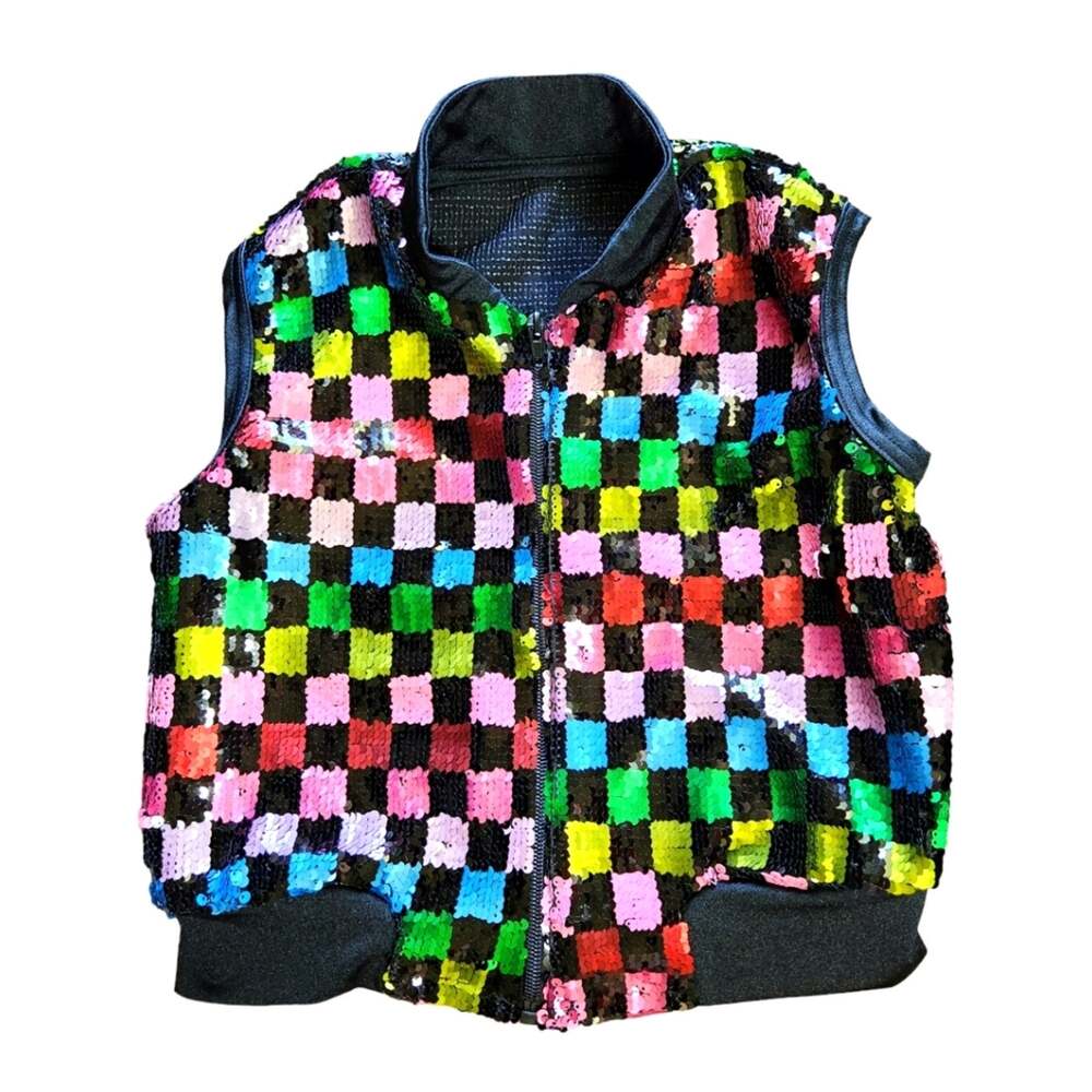 Weissman Confetti sequin vest girls size MC 10/12